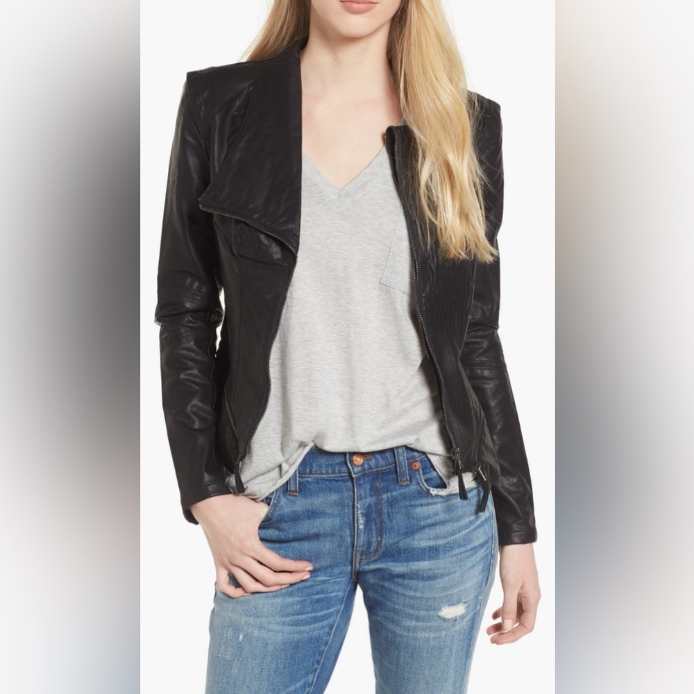 BLANK NYC | Faux Leather Black Moto Jacket
